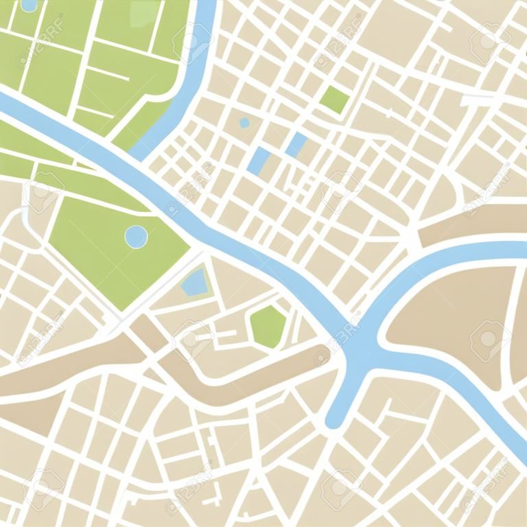 虚构的城市的地图的矢量图