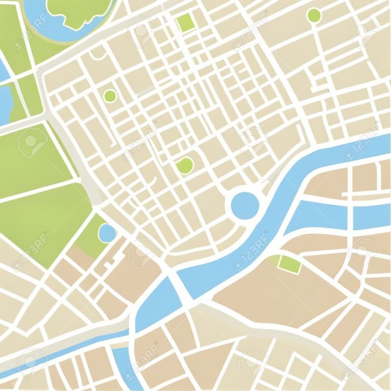 Ilustración vectorial de un mapa de una ciudad ficticia