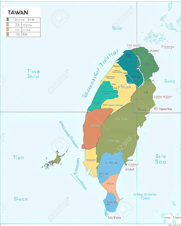 台灣地圖-高詳細的矢量圖