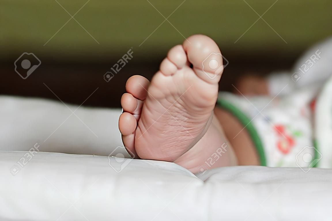 Close-up of Foot photo of an indian small innocent newborn baby