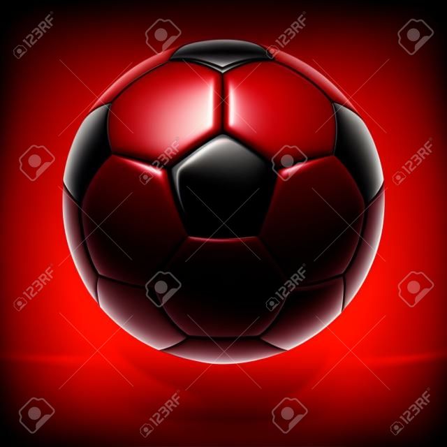 透明な背景に 3 d サッカー ボールの分離をベクトルします。現実的なスタイル。
