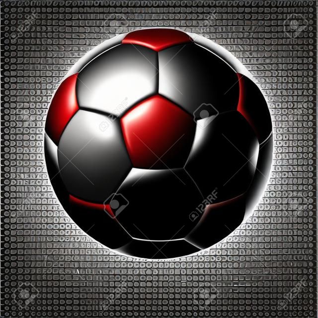 Vector 3d voetbal geïsoleerde bal op transparante achtergrond. Realistische stijl.