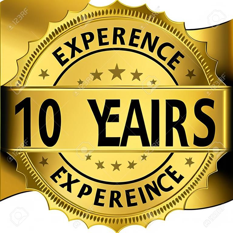 10 años de experiencia sello de oro con la cinta