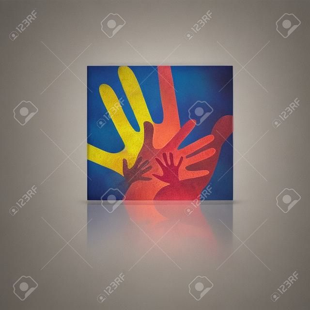 niños y adultos manos juntas