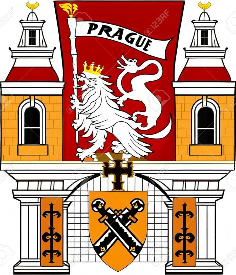 Armoiries de Prague 2, anciennement le district municipal de Prague 2, est une municipalité de deuxième rang à Prague. Illustration vectorielle