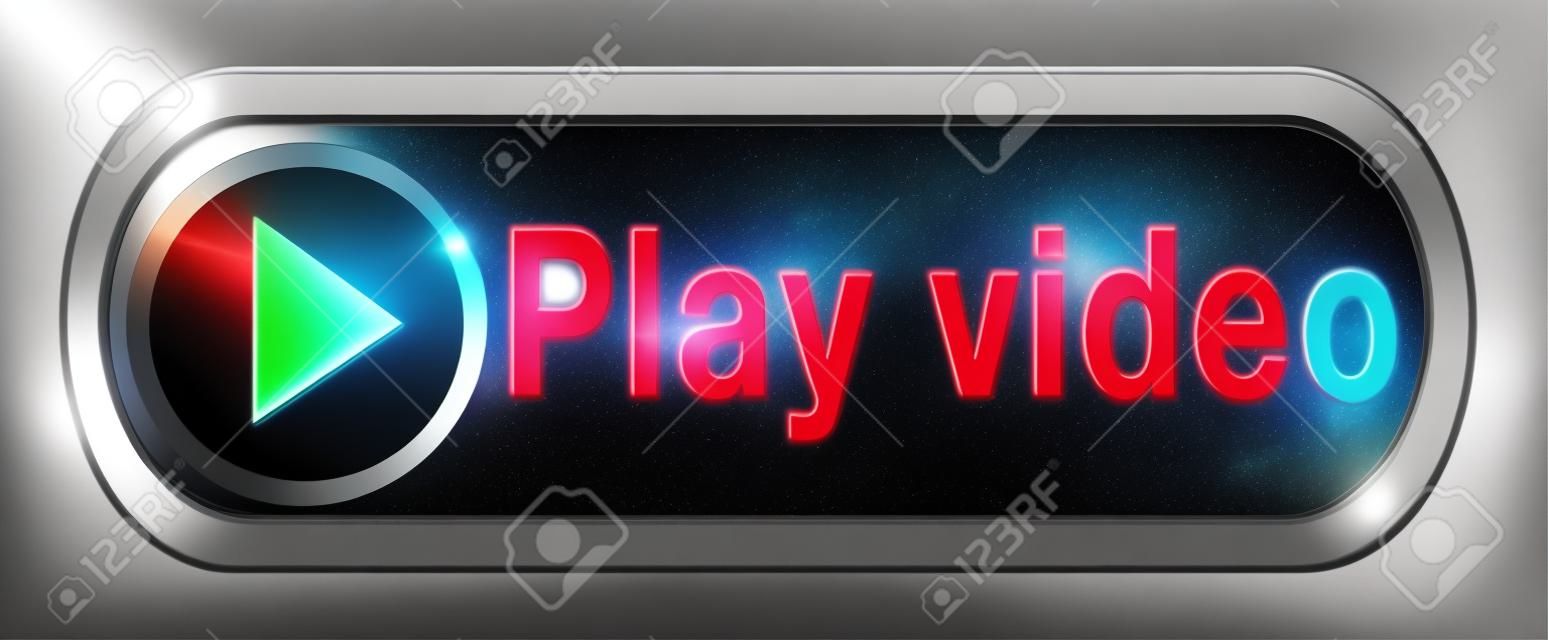 Video Play Clip oder Film anschauen online oder in Live-Stream, Multimedia-Taste oder das Symbol banner