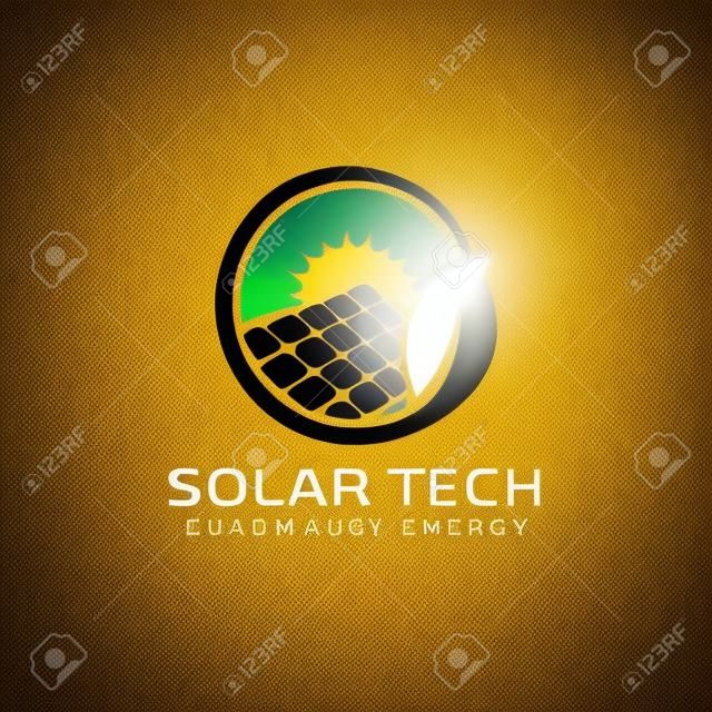 Modello di progettazione del logo dell'energia solare del sole. disegni logo eco energia