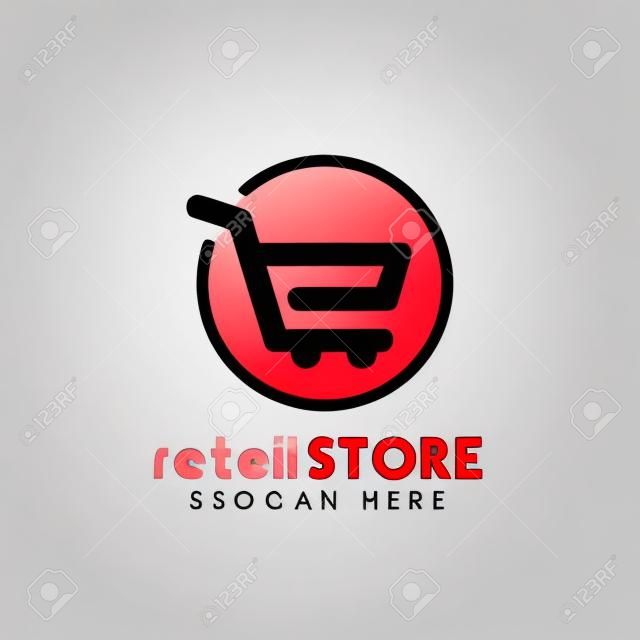 retail store logo design template. shopping cart logo icon design