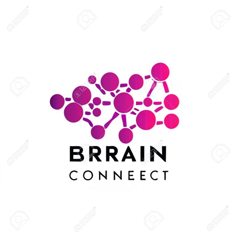 brain connection logo vector icon. digital brain. brain hub logo design.