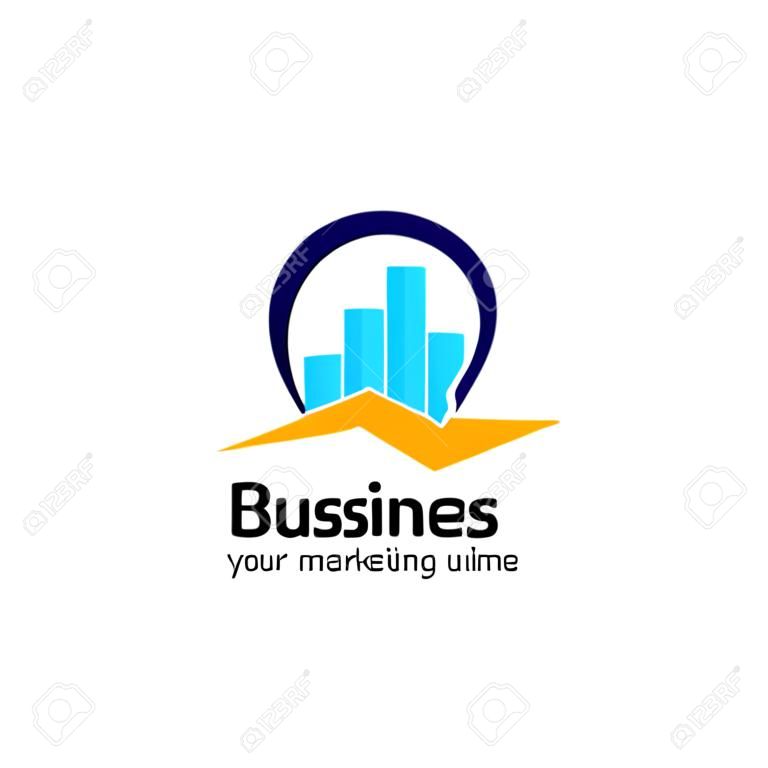Plantilla de diseño de logotipo de marketing y finanzas comerciales