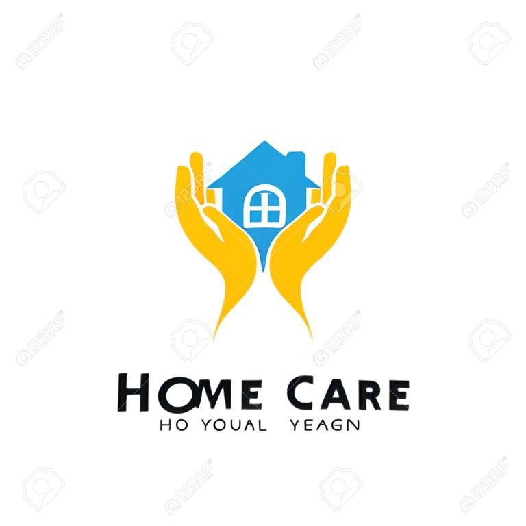 Opieka domowa projekt logo wektor ikona symbol