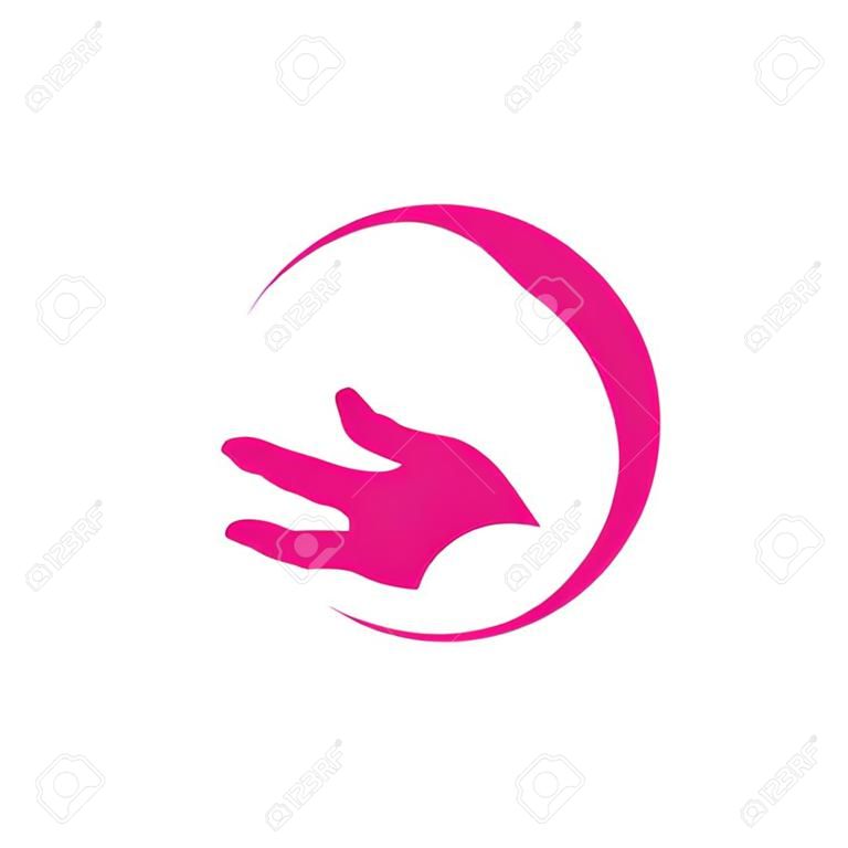 Handpflege-Logo-Design-Vorlage. Handpflege-Vektor-Symbol-Illustration