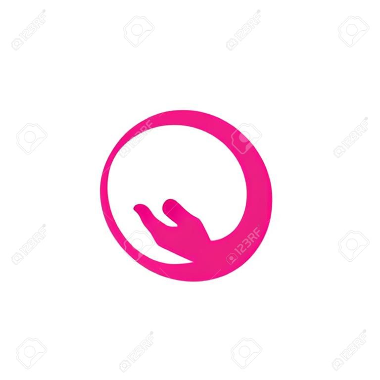 modello di progettazione del logo per la cura delle mani. illustrazione dell'icona di vettore di cura delle mani