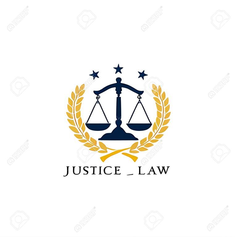 justice wet badge logo ontwerp template. advocaat embleem vector symbool