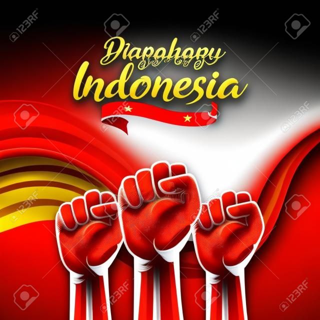 Happy Indonesia independence day background banner design.
