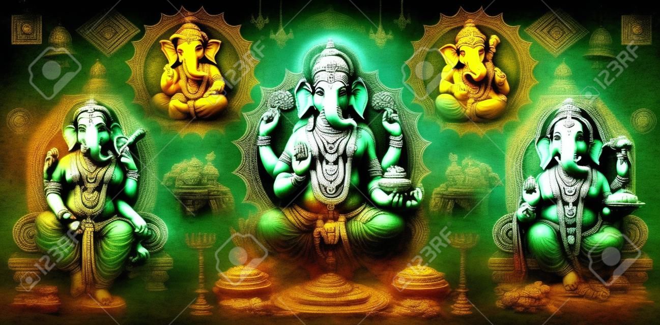 Hinduski Lord Ganesha tekstura tło tapety