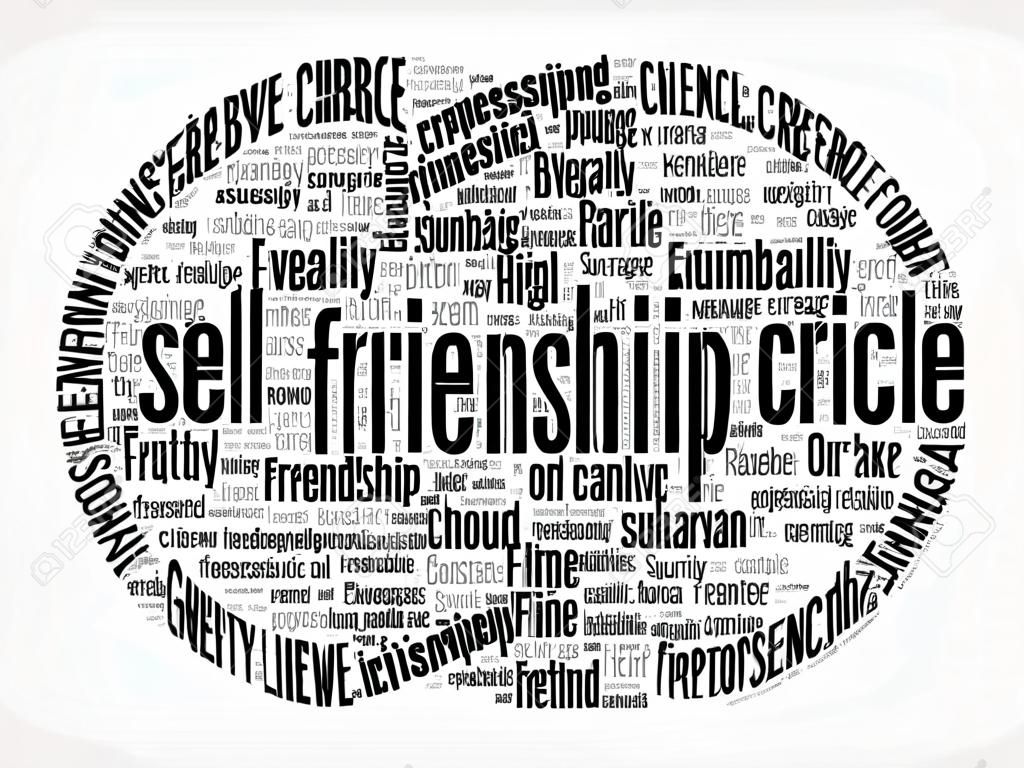 Friendship circle word cloud collage concept