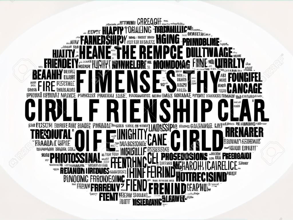 Friendship circle word cloud collage concept