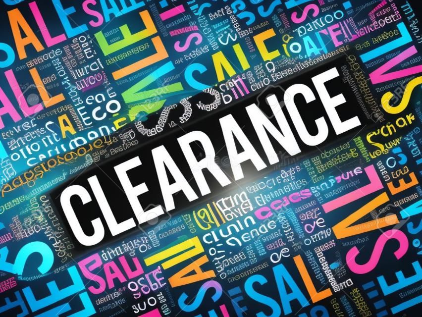Clearance sale words cloud, business concept background