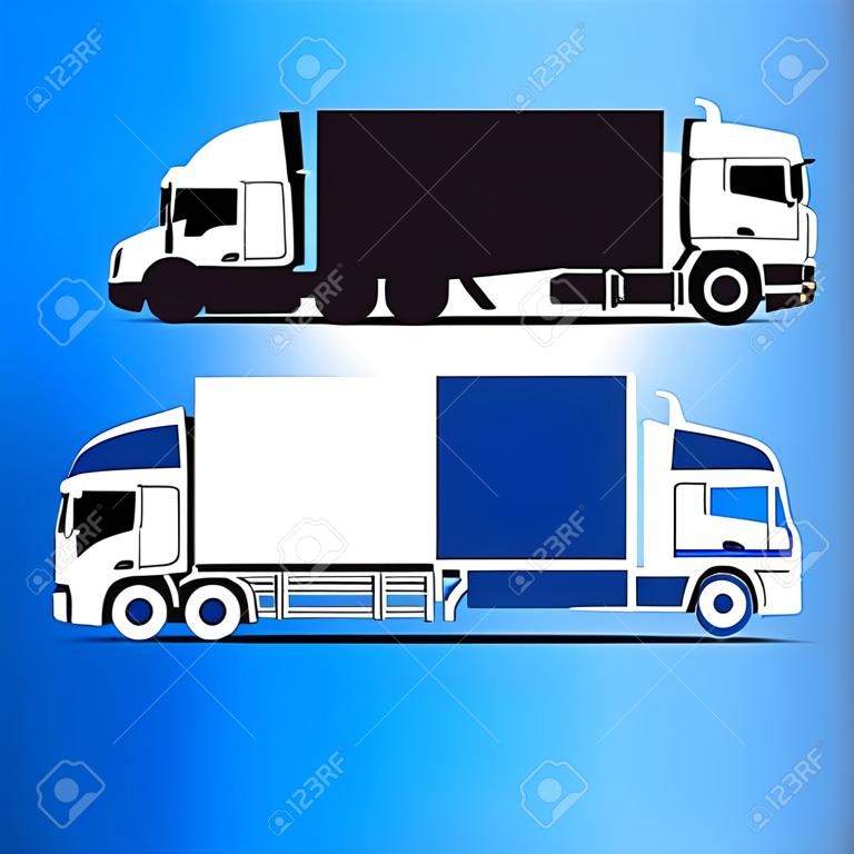 camions détaillés silhouette