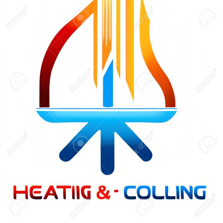 fűtés és hűtés - logo tervezés