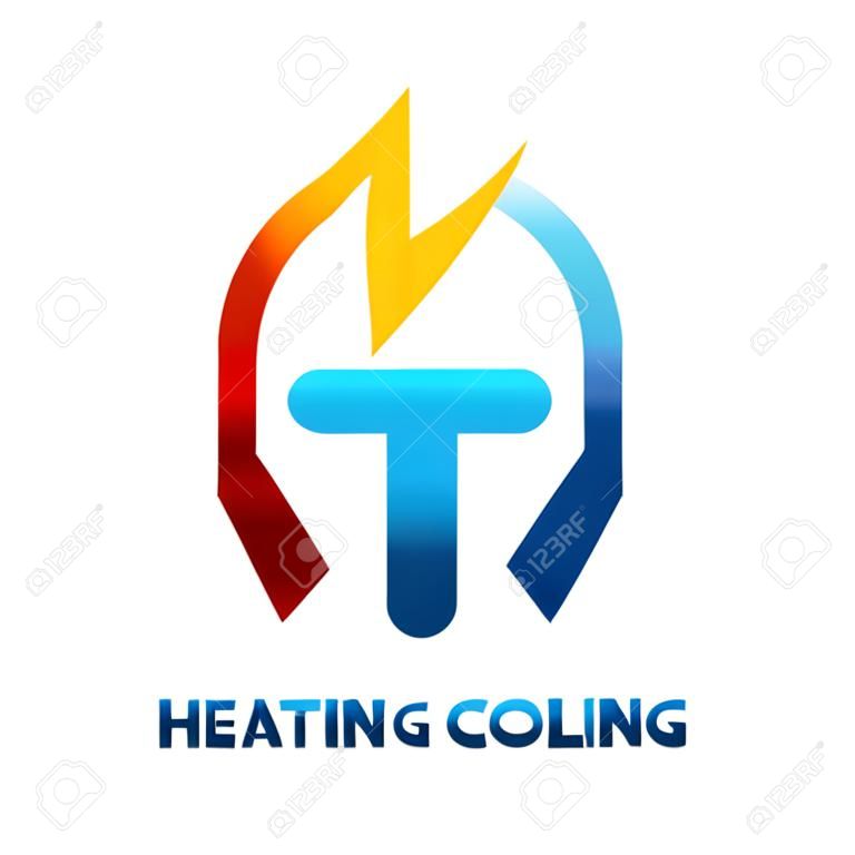 aquecimento e refrigeração - design de logotipo