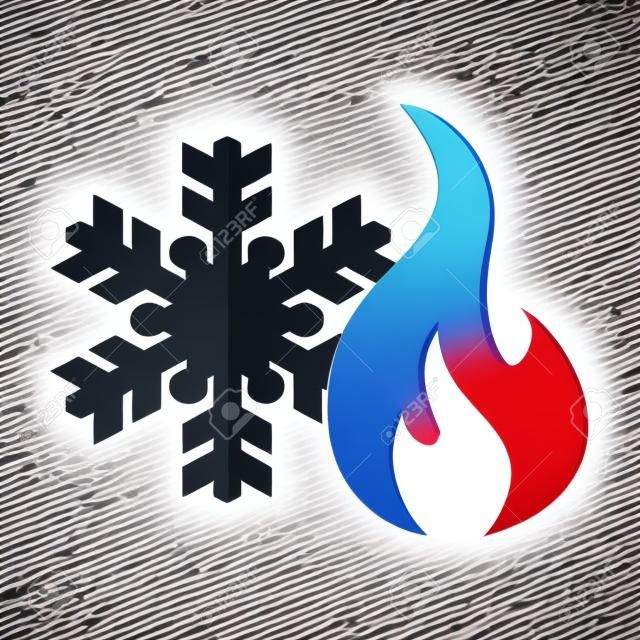aquecimento e refrigeração - design de logotipo