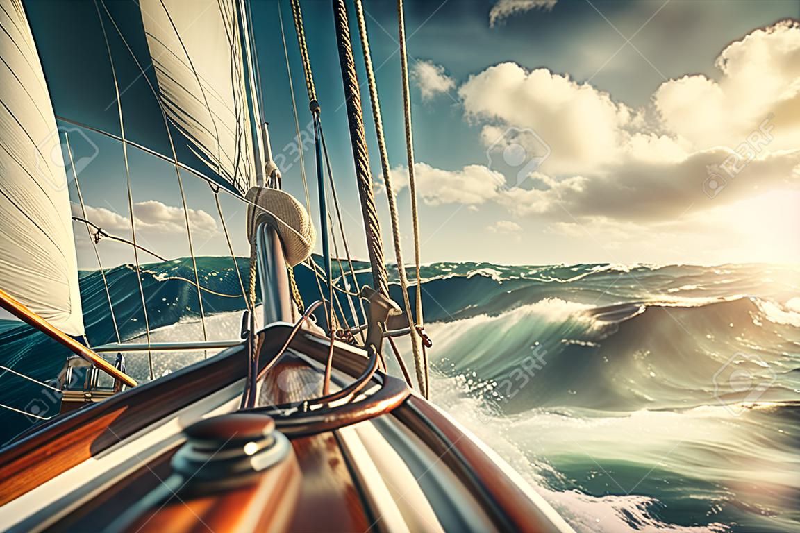 Sailing on a beautiful sea during vacation