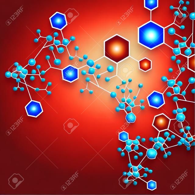 Abstract molecular dna structure background, vector illustration