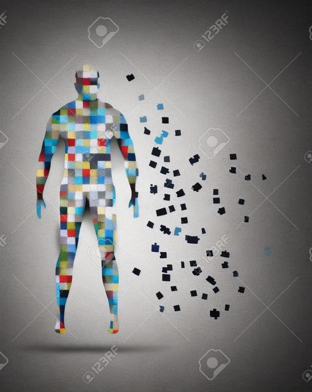Estratto corpo maschile costruito di pezzi del puzzle