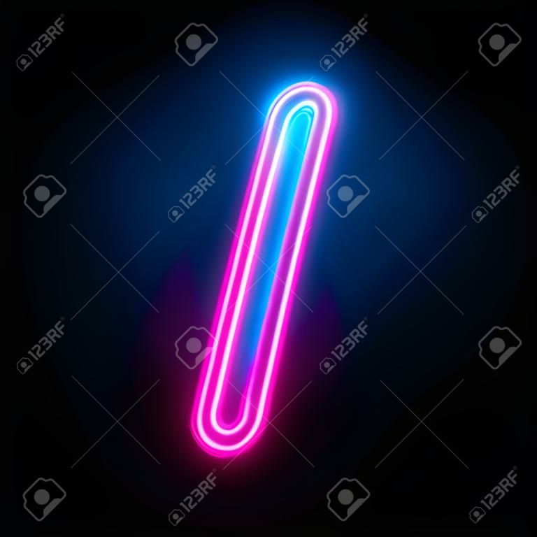 Blue pink glowing neon tube font Letter V 3D render illustration isolated on black background