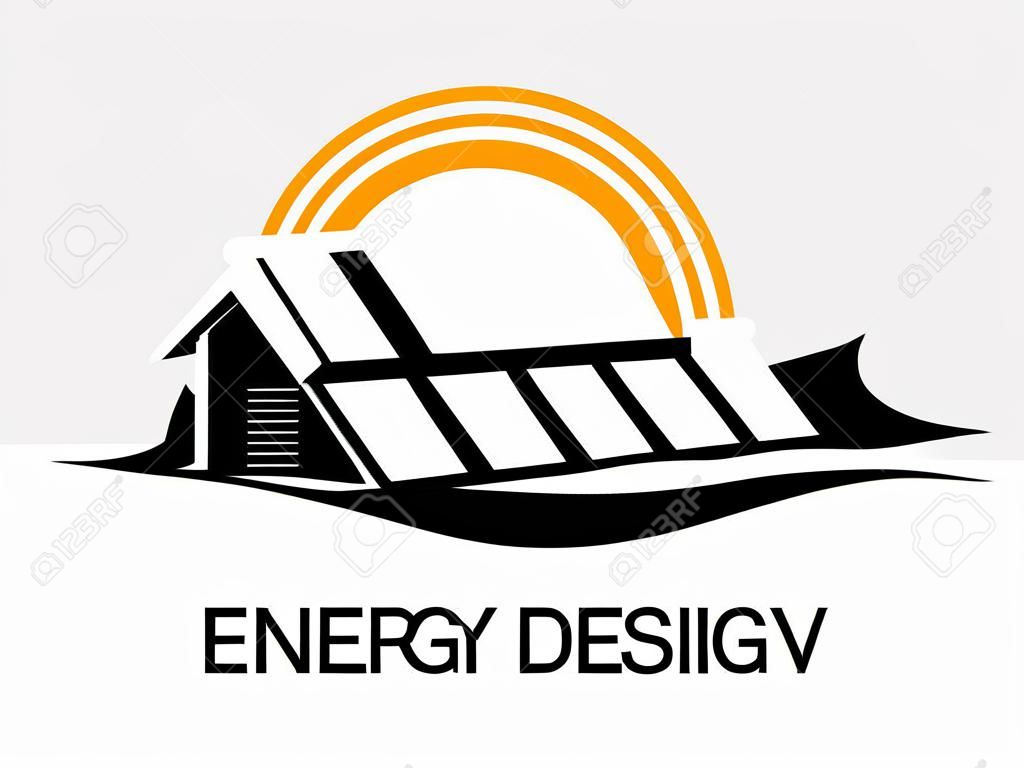 Diseño de energía sobre fondo blanco, ilustración