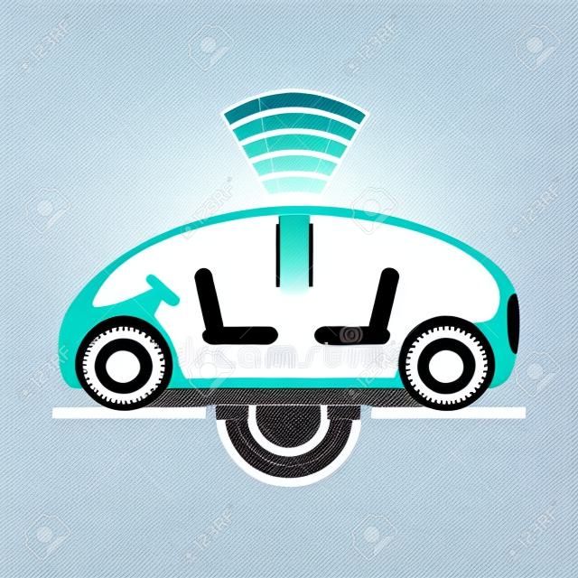 autonomous car icon over white background colorful design vector illustration