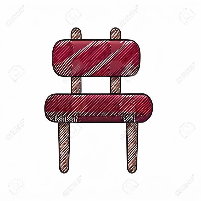 cone de cadeira de sotaque sem braços sobre fundo branco colorido design ilustração vetorial