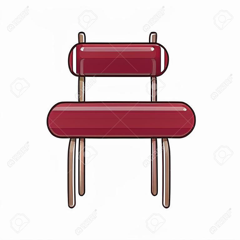 Armless accent chair icon over white background colorful design vector illustration