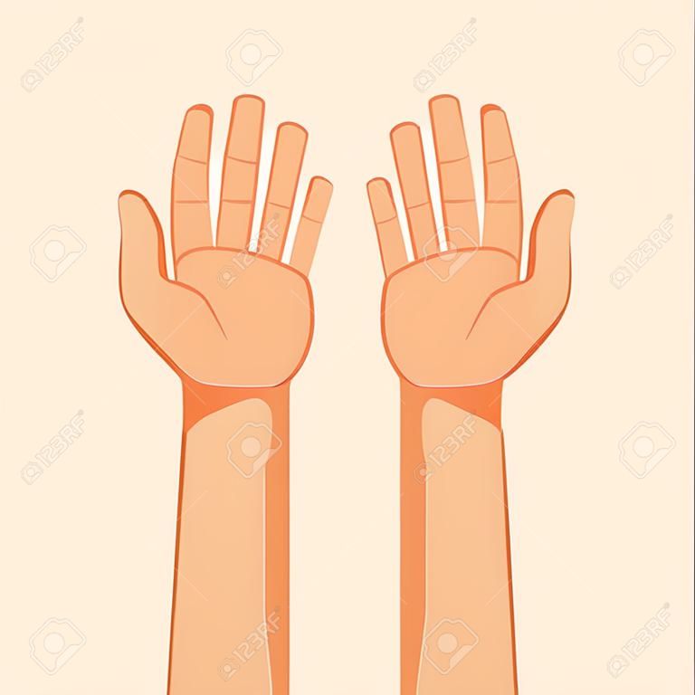 manos humanas recibiendo icono aislado diseño ilustración vectorial