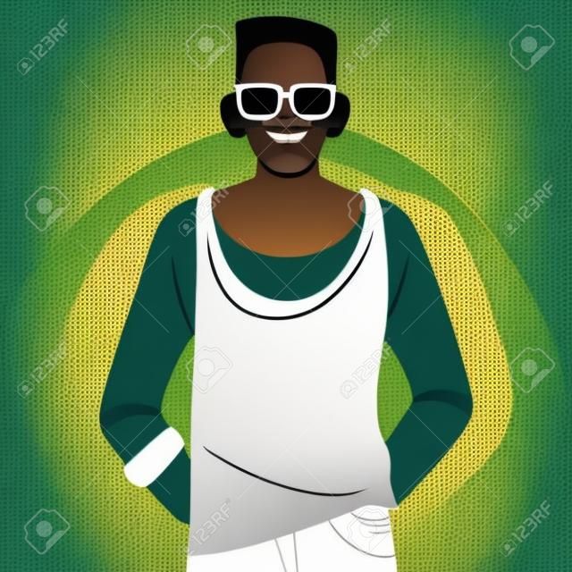 portrait of afro man wearing casual clothes vector illustration design