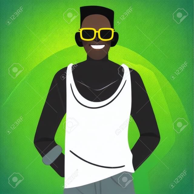 portrait of afro man wearing casual clothes vector illustration design
