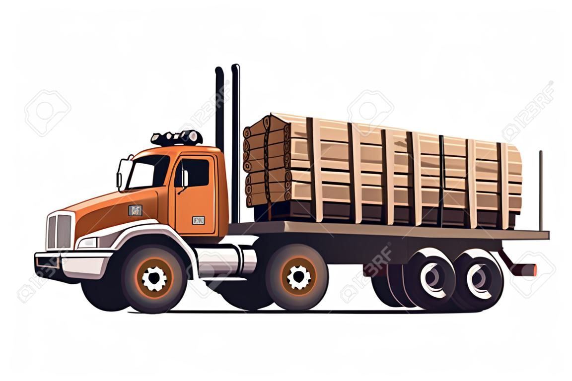 Ciężkie kufry drewniane na ciężarówce