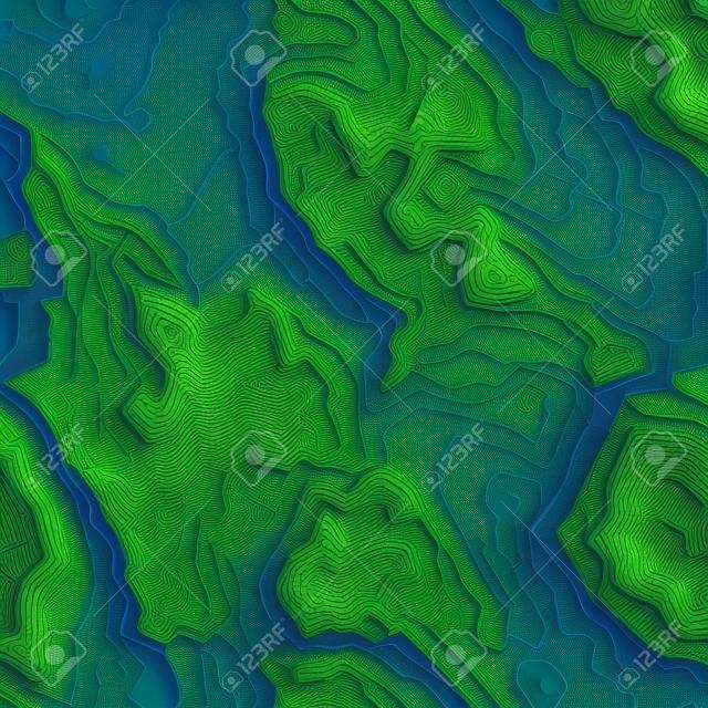 Mappa topografica concetto di fondo con spazio per la vostra copia. Linee Topografia arte contorno, sentiero di montagna, disegno di figura. Rendering.