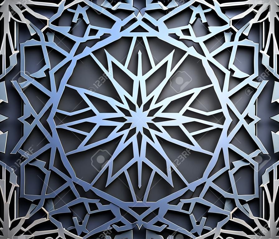 Islamic ornament vector , persian motiff . 3d ramadan islamic round pattern elements . Geometric logo template set. Circular ornamental arabic symbols vector .