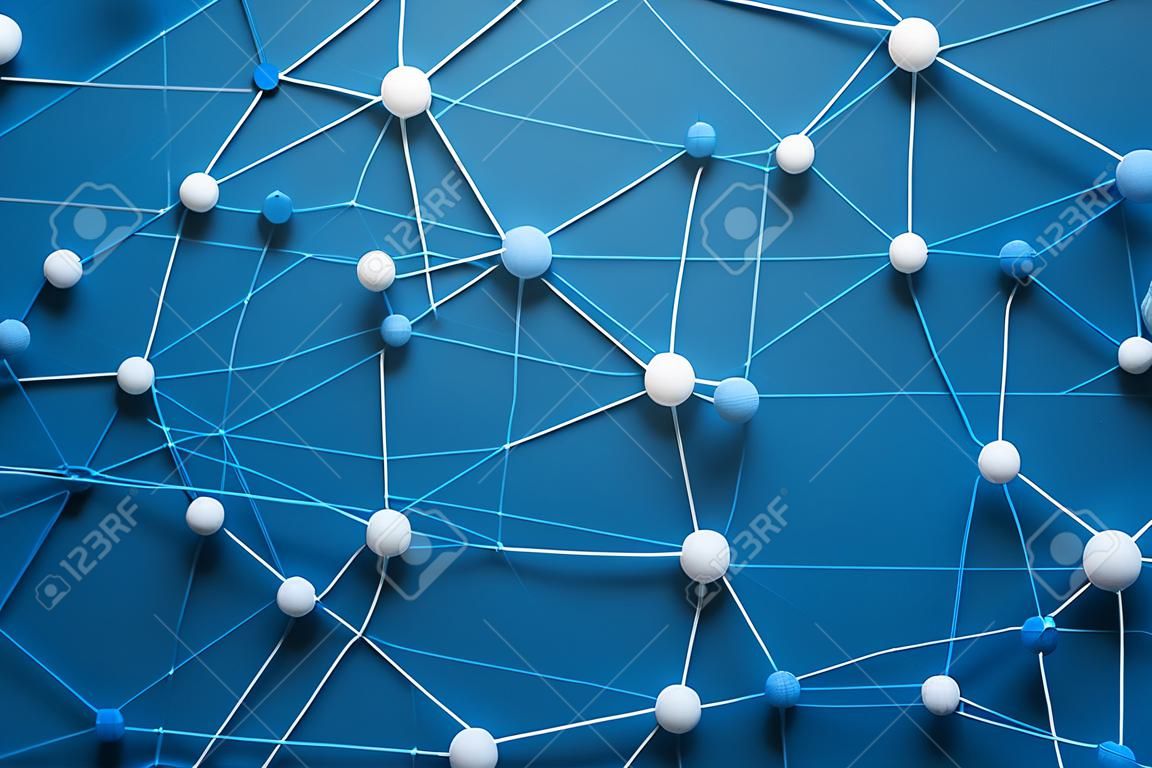 Vernetzung geometrische blaue Linie Formel Technologie Struktur abstrakt verbinden Design Hintergrund Wissenschaft Mikrobiologie
