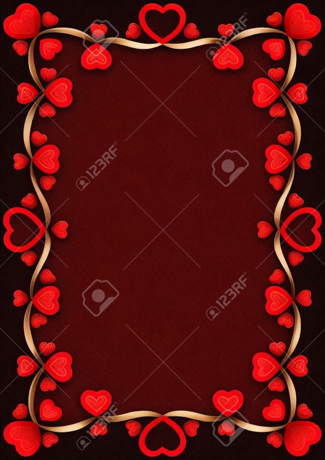 Het frame bestaat uit rode harten