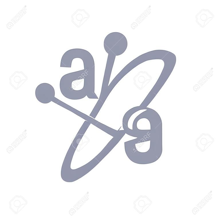 Pictograma Ag - Emblema de acción de iones de plata - Efecto antibacteriano de la solución de iones - Marcado, icono o plantilla de ciencia, química y tecnología