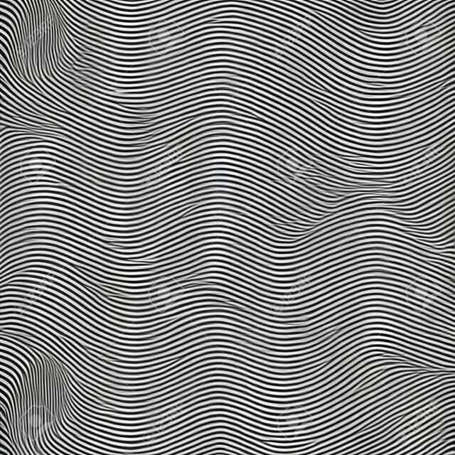 Patrón transparente de línea ondulada. Rayas blancas y negras. Fondo de vector abstracto de ondulación de onda