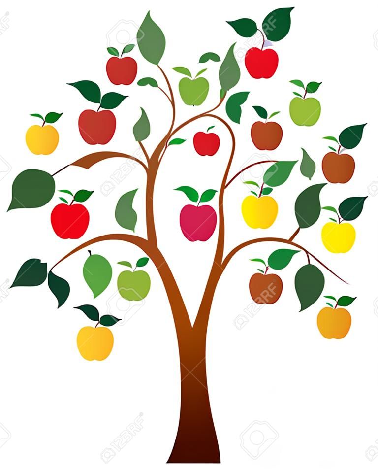 vector appelboom met vruchten