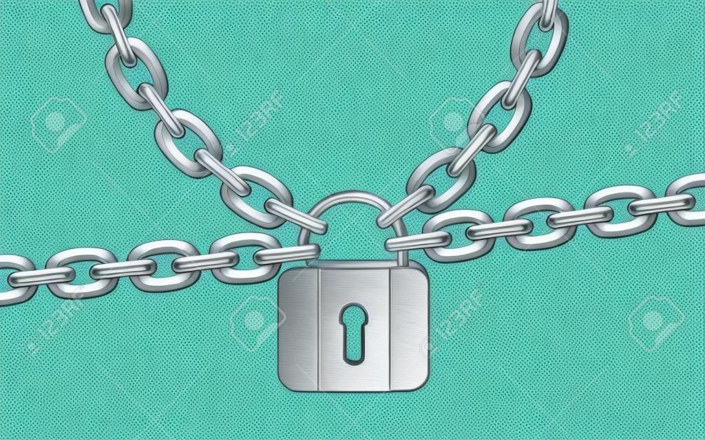 illustration of metal chain and lock