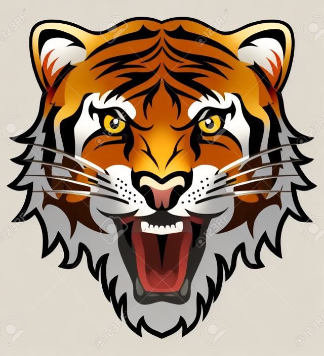 stilisiertes Gesicht wütender Tiger