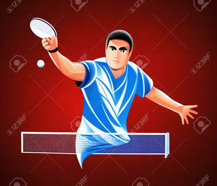 Tischtennis, Tischtennis, Tischtennis, Spieler, Athlet, Spiel, Vektor