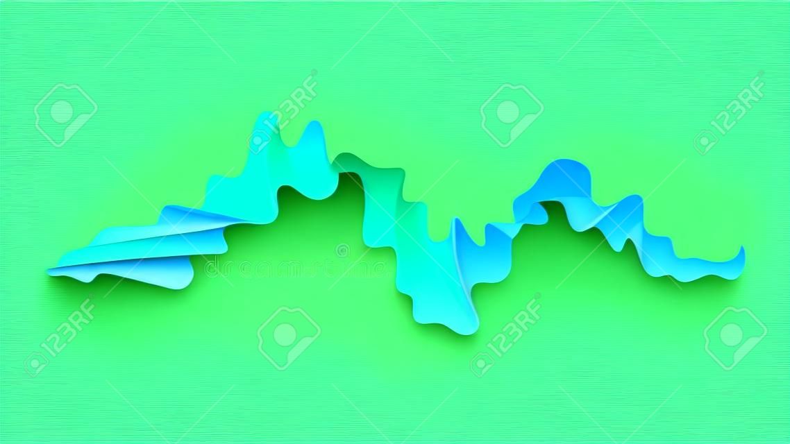 Abstract backdrop with green wave gradient lines on white background. Modern technology background, wave design. Vector illustration